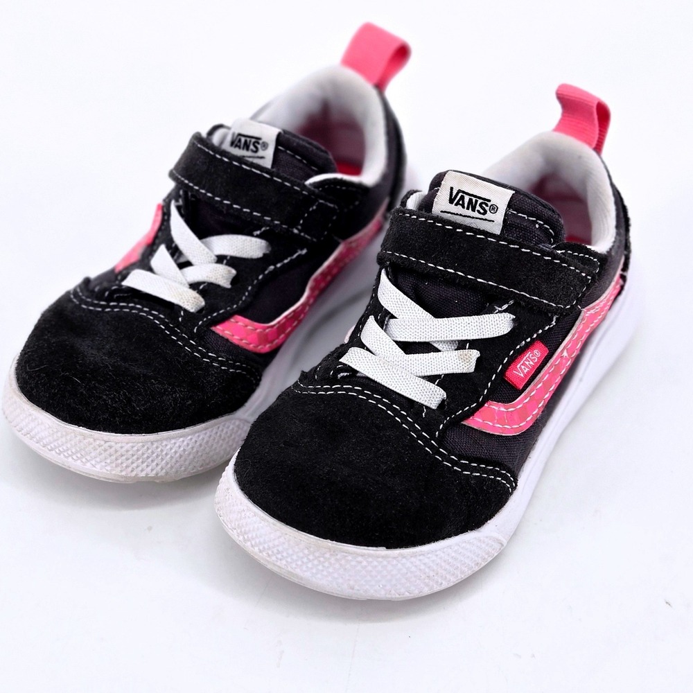 Vans Kids UltraRange 66 V Shoes Chocolate Brown Pink Toddler Hook Loop Sneaker 8